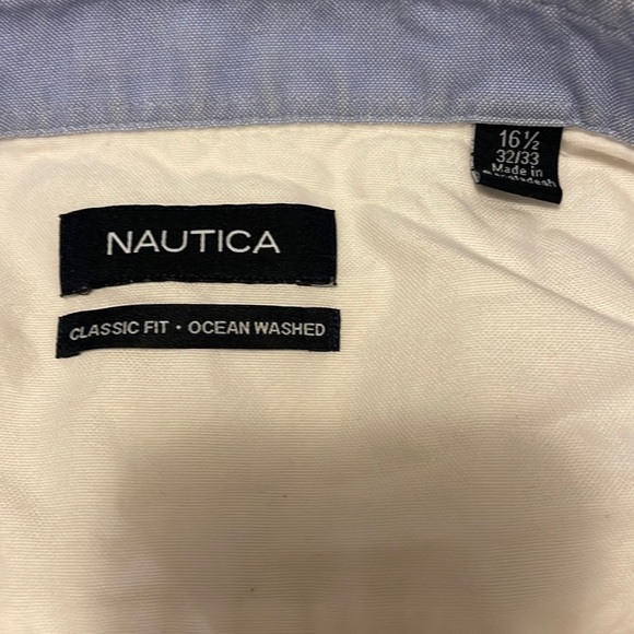 Nautica men’s classic fit ocean washed button down shirt size 16.5 - Picture 2 of 6